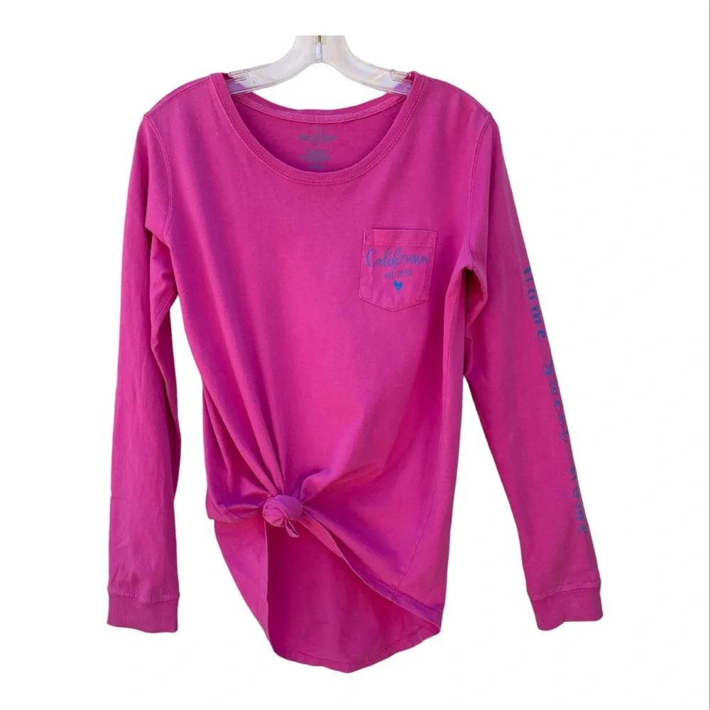 State of Mine California Long Sleeve Pink Tee Sz S